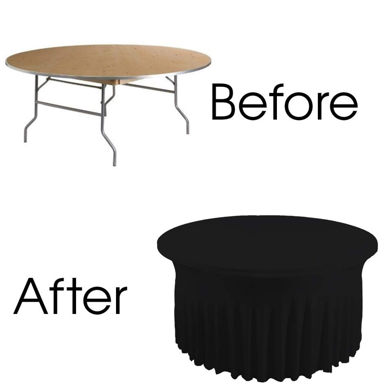 Ebone Skirt Style Tablecloth, Black