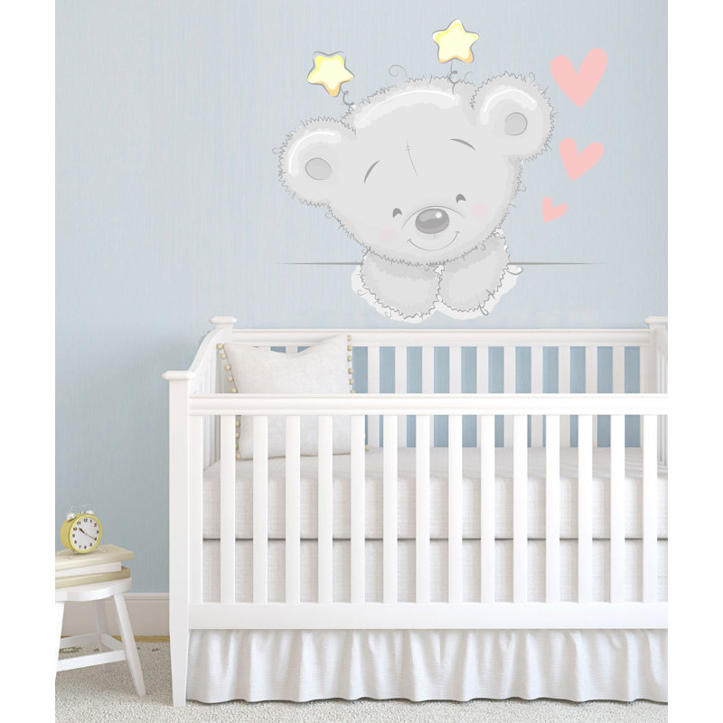 Adhésif décoratif ourson, autocollant mural ourson, art mural moderne bébé garçon / fille, H 40 po x l 40 po