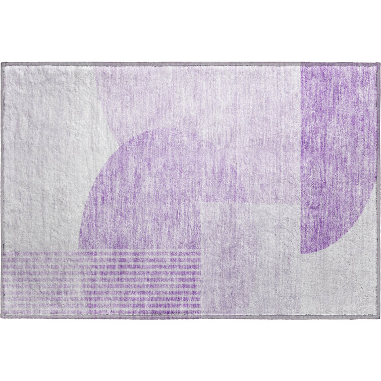Premium Machine Washable Prisco Purple Rug