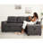 Sleeper Sofa Bed, 84 Inch Pull Out Couch With 2 USB & Cup Holders, Tufted L Shape Convertible Sofa With Storage Chaise-1508080576