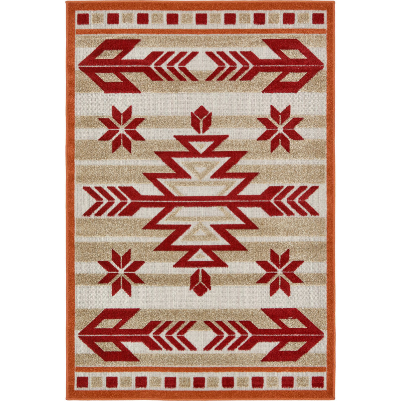 Lochbuie Geometric Indoor / Outdoor Rug, Rectangle 4'1" x 6'1"