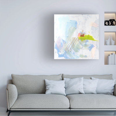 Wrapped Canvas Wall Art - June Erica Vess  'Flow Shuffle I' Wall Art for Living Room, Bedroom, or Office Décor  - 35x35