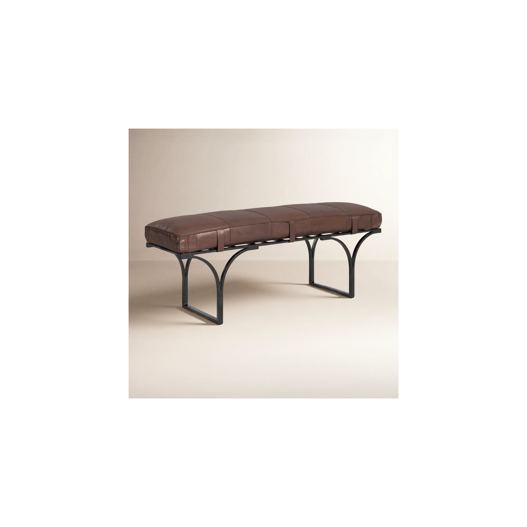 Magnolia Bench, Cocoa Genuine Leather