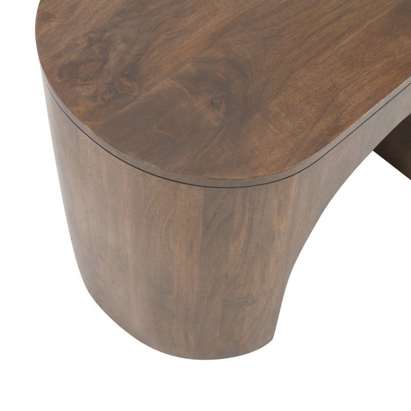 Hamadi Modern Architectural Pedestal Curved End Table