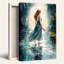 Art sur toile, "Femme en robe bleu sarcelle"-133560668