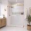 Porte de douche coulissante double sans cadre en noir mat avec verre transparent de 3/8 po de l 44 po x H 79 po Catalyst-133996245-96391526