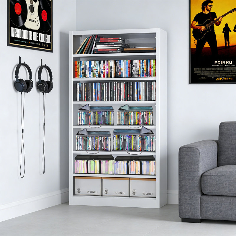 DVD Blu-Ray Game CD Storage Cabinet, Organizes Media For Home Organization
