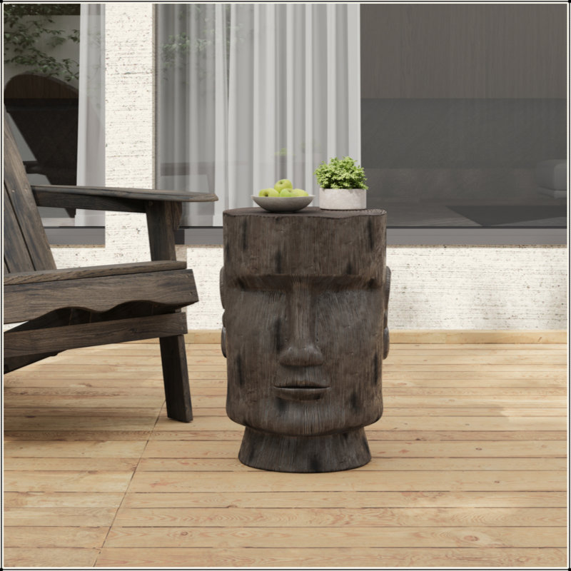 Table d'appoint d'extérieur Moai Head