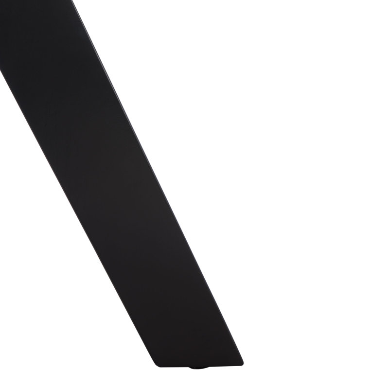 Round Solid Wood Base Dining Table, Black