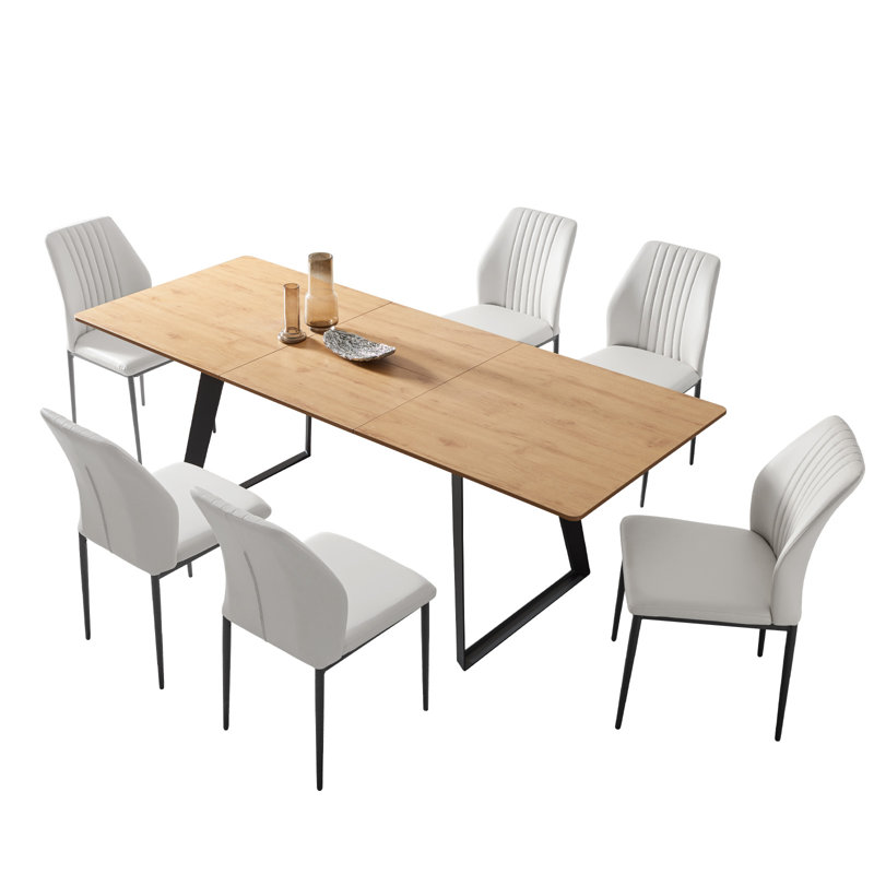6 - Person Drop Leaf Dining Set, White