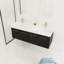 Meuble-lavabo double 59,1 po avec plateau en résine Anasofia