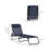 Folding Chaise Lounge Pool Chair Set Of 2, Patio Sun Tanning Chair, Outdoor Lounge Chair W/ Reclining Back, Pillow, Breathable Mesh & Bungee Seat For Beach, Dark Blue