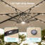 Parasol en porte-à-faux à DEL 11 pi - Confort extérieur amélioré avec rotation à 360 ° et angles réglables-1809804972