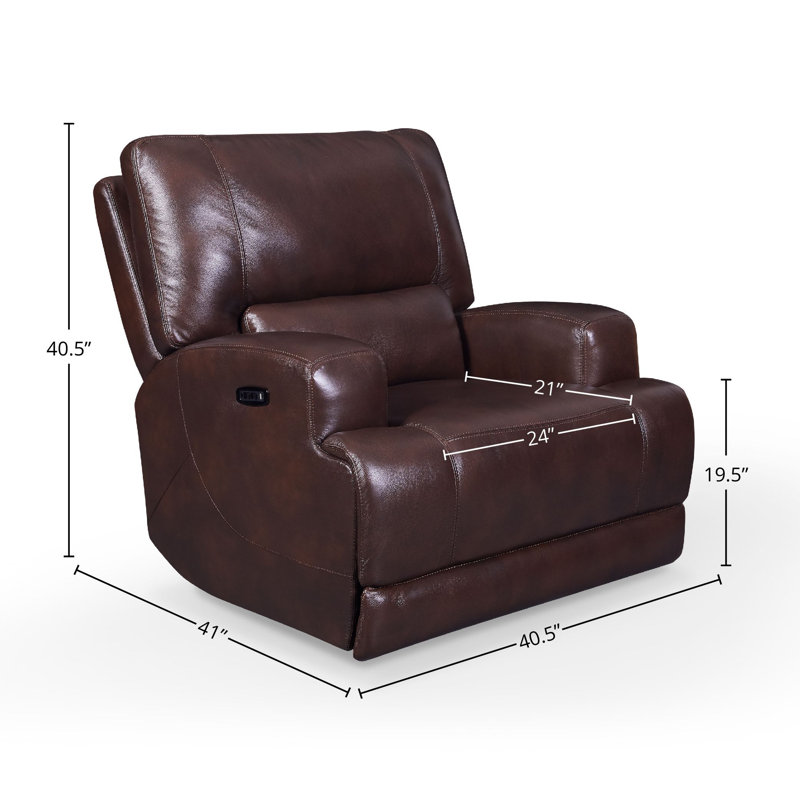 Tahoe Dual Power Zero Gravity Leather Recliner, Coffee