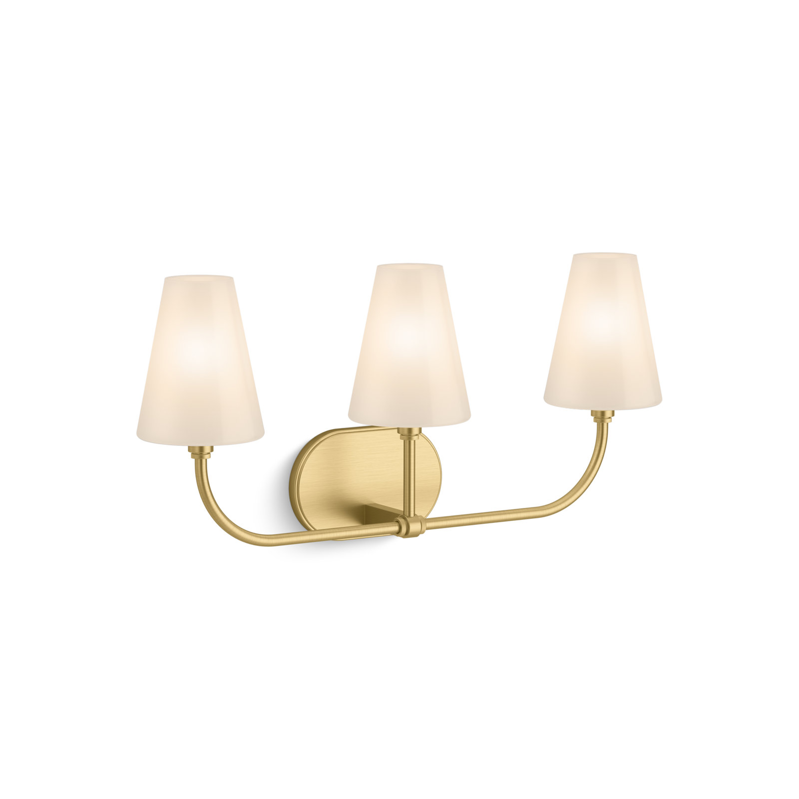 Kernen By Studio McGee Three-Light Sconce, Brushed Moderne Brass