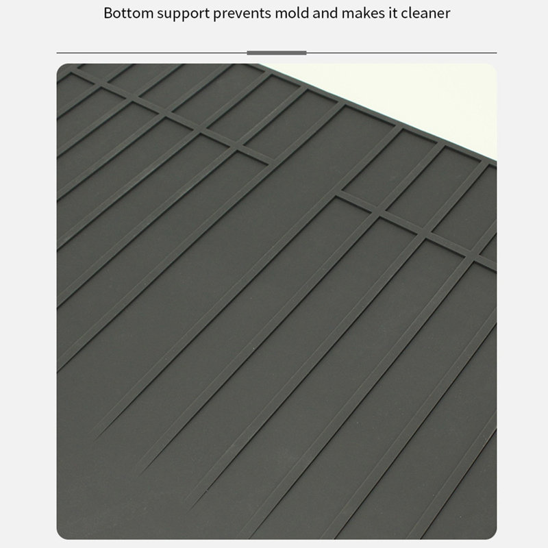 Silicone Dish Drying Mat 17.7" X 12.2", Dark Gray
