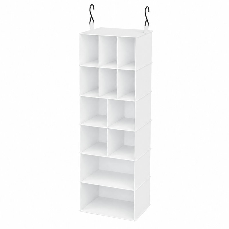 Ensemble de 2 organisateurs de placard suspendus avec séparateurs, 24 compartiments à chaussures suspendus pour placard, garde-robe, véhicule récréatif et porte-vêtements