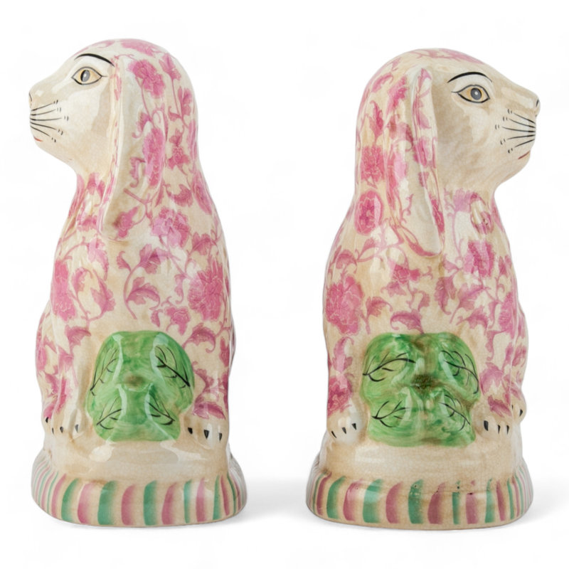Porcelain Bunny Figurines Pair