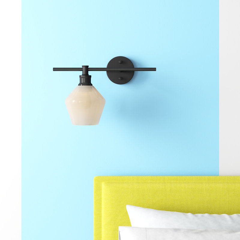Sullivan Street Dimmable Bath Sconce, Black, Frosted White