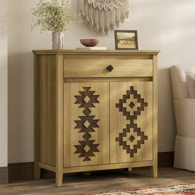 32'' Buffet Cabinet With Storage, Sideboard Cabinet With Drawer And Adjustable Shelf, Modern Accent Storage For Kitchen, Living Room, Entryway,natural