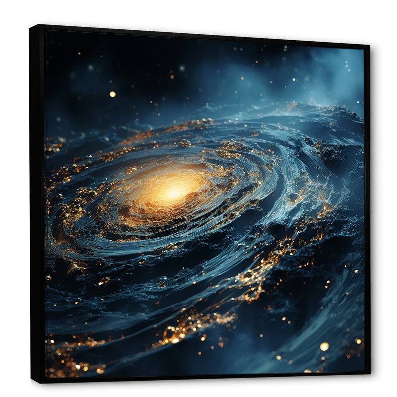Glorying Galaxy Black Hole - Abstract Spirals, art mural, H 24 po x l 24 po x P 1 po, Cadre flottant noir