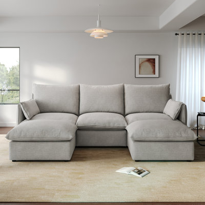 Canapé rembourré en nuage, canapé modulaire modulaire, canapé confort rembourré de duvet moderne avec housse amovible pour salon, siège profond