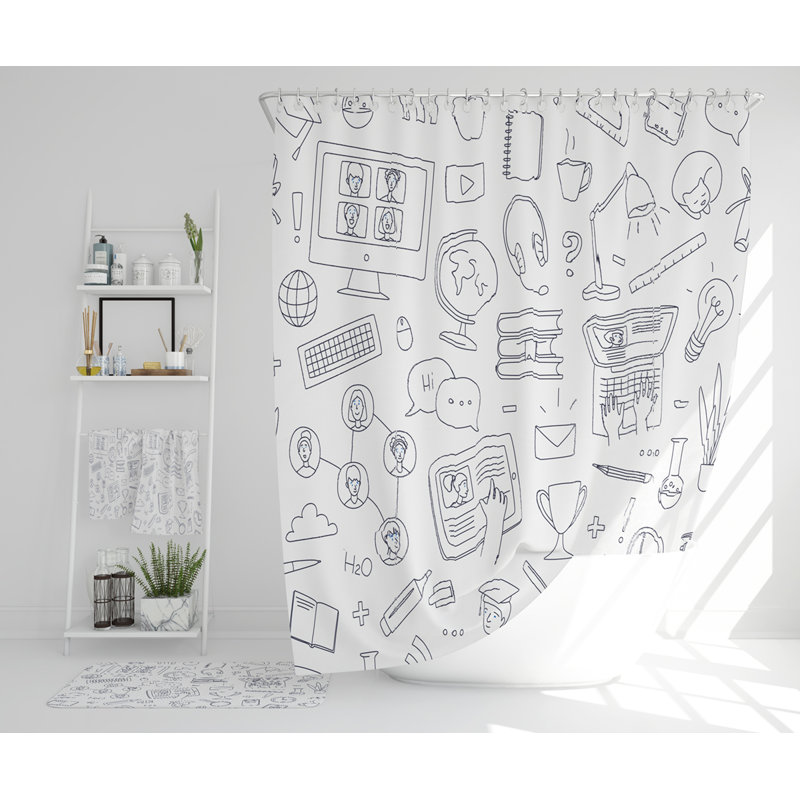 Nedelina Polyester Shower Curtain Set