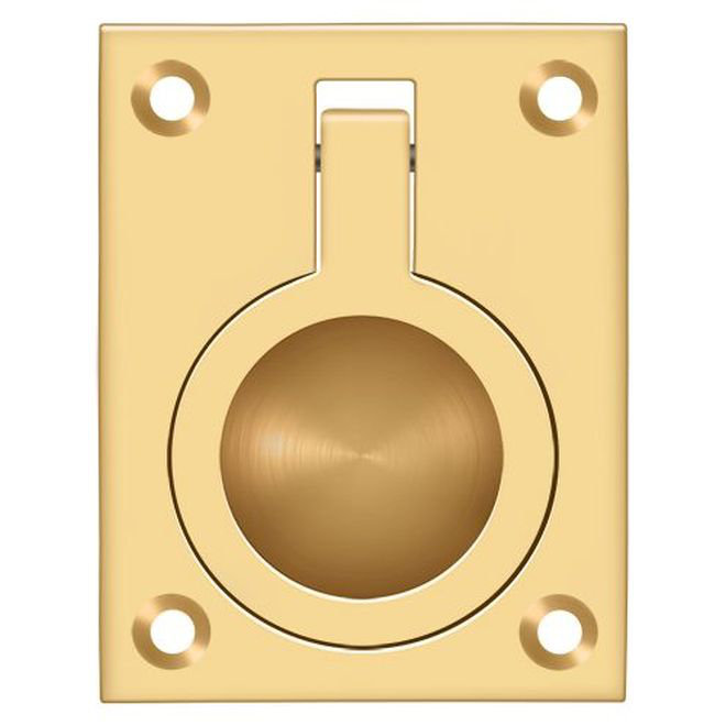 8B21D963DB0542A094DF107700496D65 Flush Ring Pull, 2-1/2" x 1-7/8" in PVD Polished Brass, PVD Polished Brass