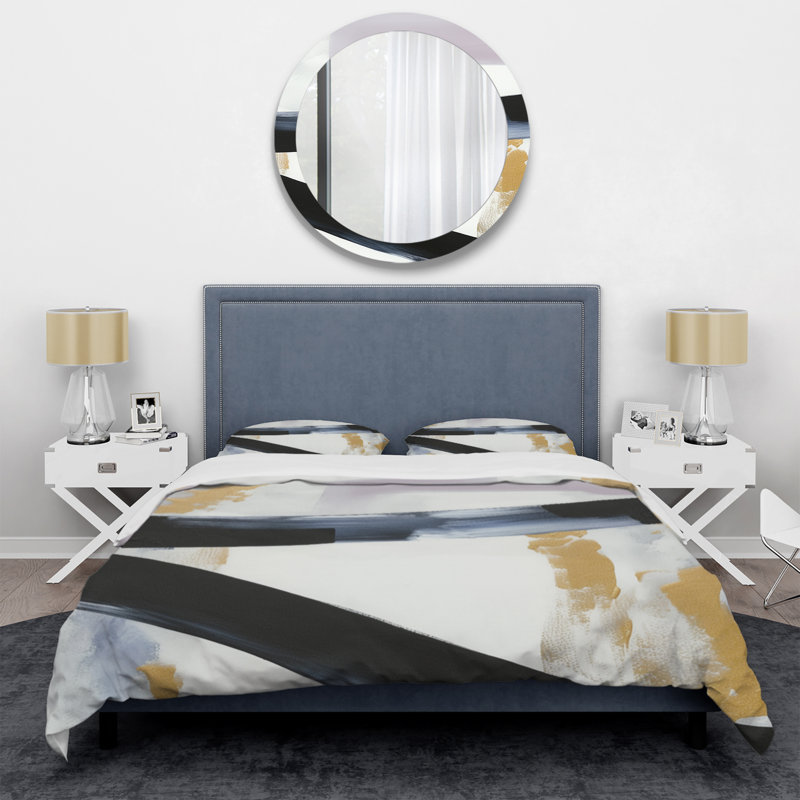 Ensemble de housse de couette en microfibre / polyester Black Eruption Of Marble II Bedding