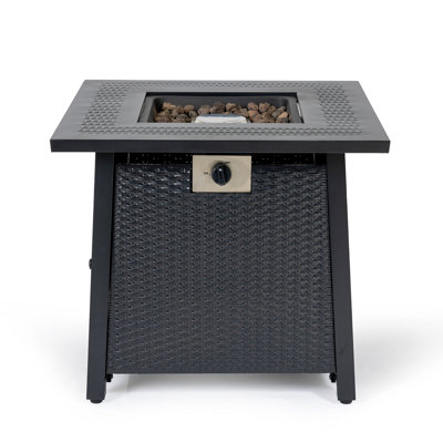 28-inch Iron Square Propane Fire Pit Table