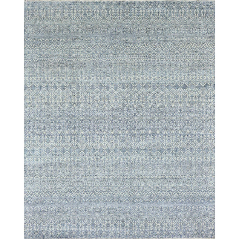 Southwestern Area Rug in Beige/Blue, Rectangle 8' x 10'