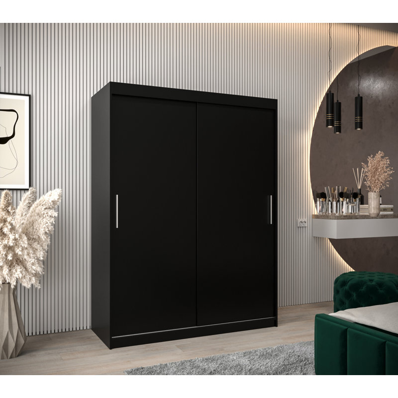 Aylinne 2 Door Wardrobe, Black Matt