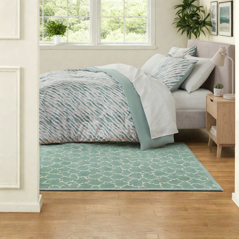 De literie pour très grand lit deux pièces, ensemble de draps en polyester vert pour la maison