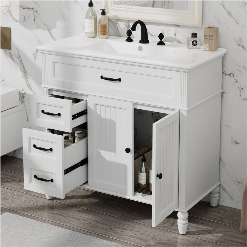 Meuble-lavabo 36 po avec lavabo, Blanc