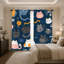2Pcs rideaux à motif de chat, rideaux de fenêtre de style dessin animé, panneaux à œillets à imprimé animal fantaisiste, habillage de fenêtre décoratif pour le décor de la chambre à coucher-1729464631