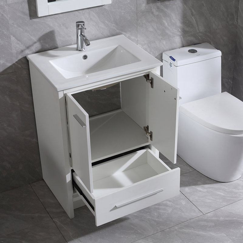 Ensemble de meuble-lavabo simple 24 po avec miroir Waddon