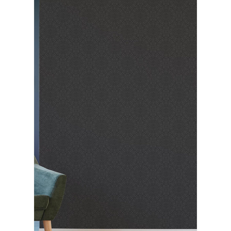 Supefresco Gyroscope Floral Geometric Charcoal Wallpaper