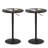 Set of 2 Modern 23.6" Round Dining Tables, Adjustable Height Swivel Base Pedestal Tables for Kitchen, Breakfast Nook-1770195132