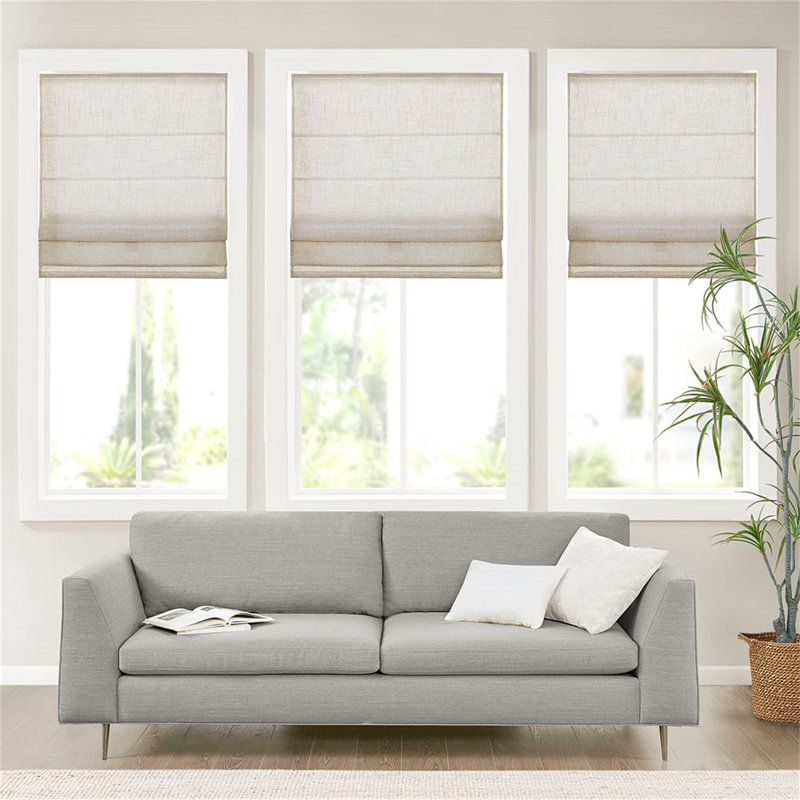 Store romain sans cordon filtrant la lumière pour une installation facile et un décor intérieur élégant, L 31 po x L 64 po