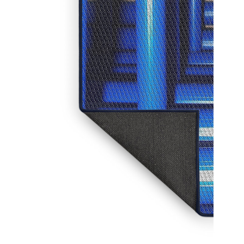 Tapis de zone bleue à motifs, Rectangle 4 pi x 6 pi