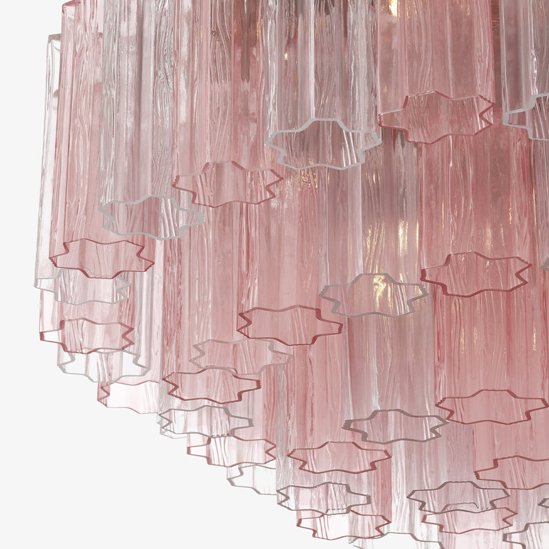 Wesham 16 Light Aged Brass Flush Mount, Aged Brass, Pink