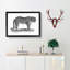 Leopard in Black & White by George Shaw - Picture Frame Drawing Print on MDF-55617527-55617528