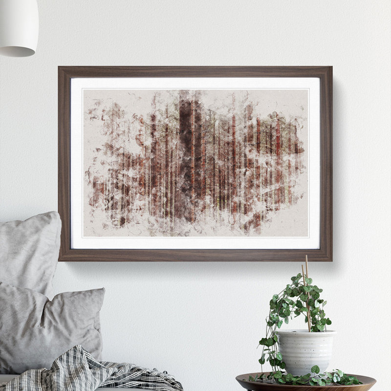Autumn Forest Vol.7 - Picture Frame Graphic Art, 65cm H x 90cm W x 2cm D, Walnut