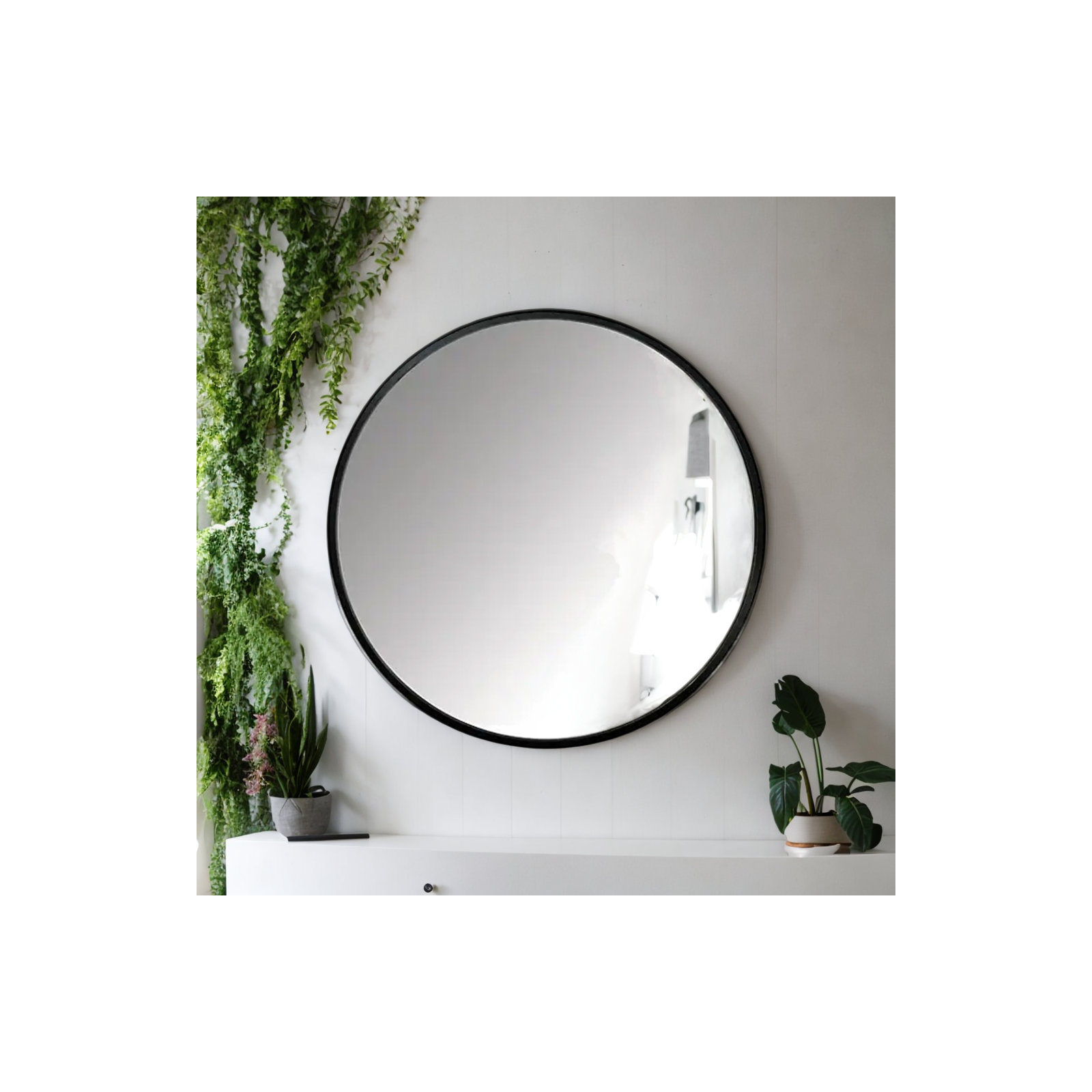 Roberts Mirror, 60" x 60", Black, Metal