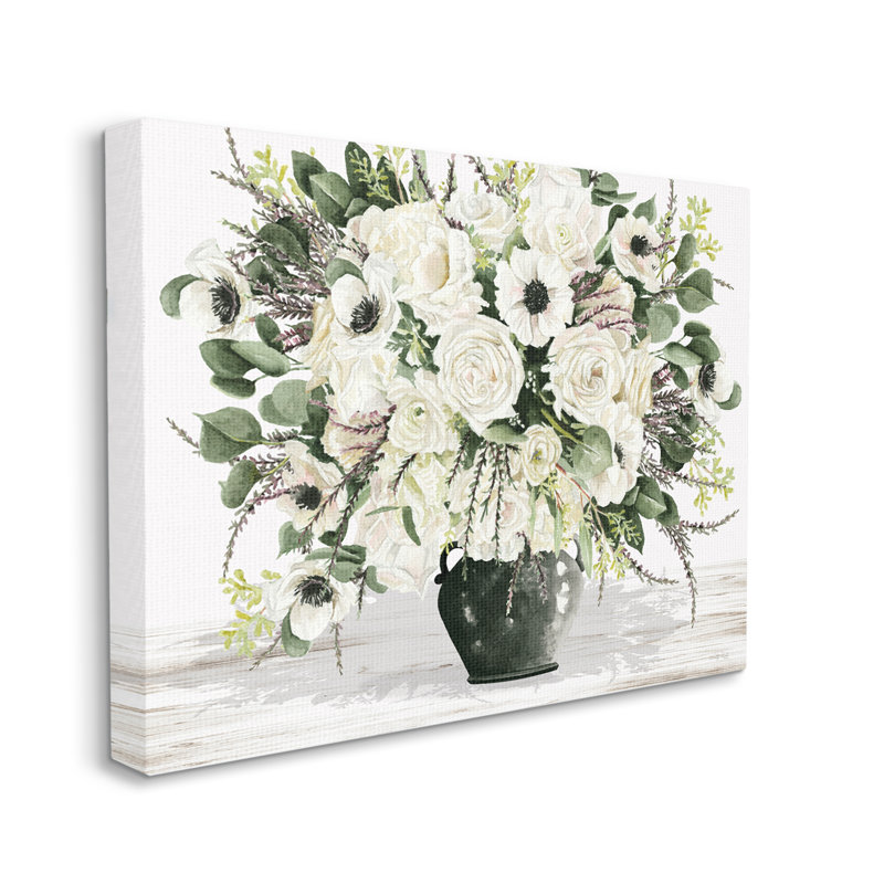 «White Blooming Blossoms On Canvas» par Cindy Jacobs, reproduction, H 30 po x l 40 po x P 1,5 po