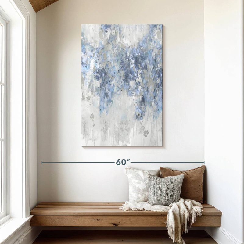 Avery Cascade Blue With Silver, 45" H x 30" W