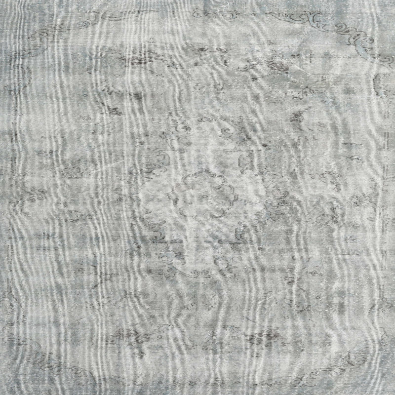 Tapis oriental en laine gris, Carré 3 pi