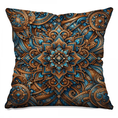 Intricate Mandala Pattern Double Sided Throw Pillows