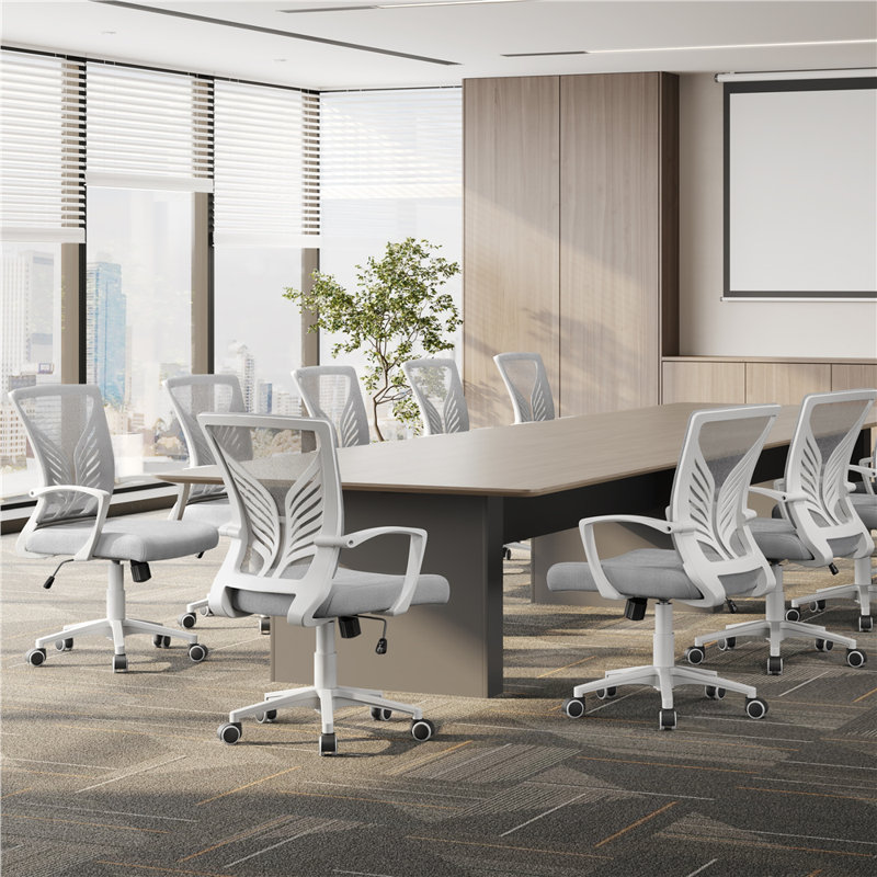 Polyester Office Chair, Light Grey