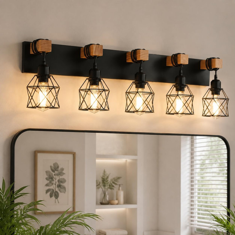 Farmhouse Vanity Light Fixture,5-Light Bathroom Lighting
